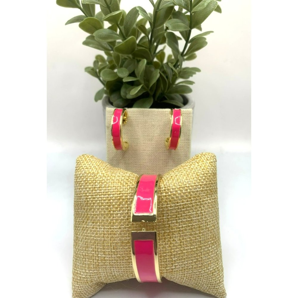 RJ Graziano 3 Piece EnamelBracelet Earring Set